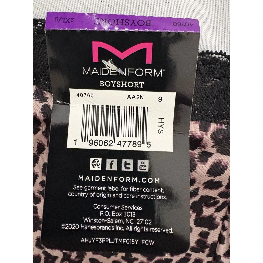 NEW Maidenform One Fab Fit Boyshort Panty 40760 Multicolor Womens 2XLarge 2 Pair - Picture 7 of 8